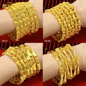 チャームブレスレットXuhuang Dubai Bead Luxury Copper Bangles Braceter Jewelly Wedding Gifts IndianCharch Gold Plated Ladies Girls 230605