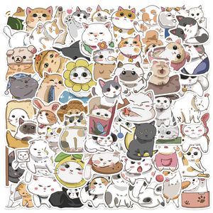 Adesivos de gato de desenho animado estilo japonês 62 unidades, gatos fofos, graffiti, brinquedo infantil, skate, carro, motocicleta, bicicleta, adesivo decalques por atacado