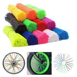 Cykeln talar 72st Cykel Motorcykelhjul Spoked Protector Skin Cover Pipe For Motocross Bicycle Bike Cool Accessories 9 Colors 24cm17cm 230606