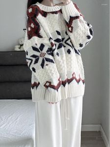 Women's T Shirts GM2134 Gentle Wind Milk Whirring Long Sleeved Sweater Winter 2023 Design Feeling Wear Loose Soft Waxy Knitting Top