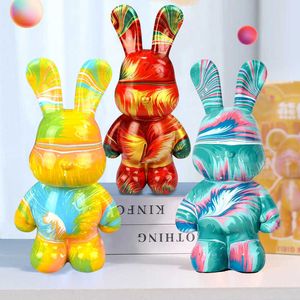 Action Toy Figures Graffiti Fluid Violence Bear Set DIY Handmade Brick Statue Painting Rabbit Sculpture Parent-child Home Decoration