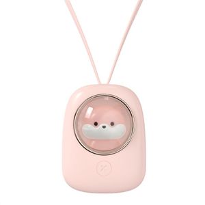 Humidifiers USB Hanging Neck Fan Portable Charging Low Noise Fan LED Night Light Space Capsule For Adults And Children Mini Cute Pet Fan