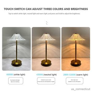 Sensor Lights LED Decorative Night Lights Touch Control Crystal Atmosphere Night Lamp Type-C Charging 1200mAh for Home Furnishing Decoration R230606