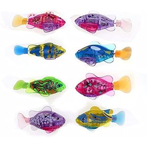 Novelty Toys Mini Electronic Fish Baby Summer Bath Toy Pet Cat Swimming Robot Fishes with LED Light Water Swim Pool Bathtub Game Christmas Birthday Gifts