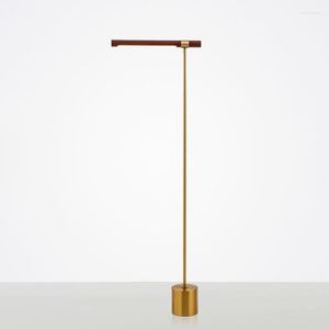 Candeeiros de chão Nordic Wood Grain Led Lamp Postmodern Simple Living Room Decoração Standing Bedroom Bedside Study Iluminação