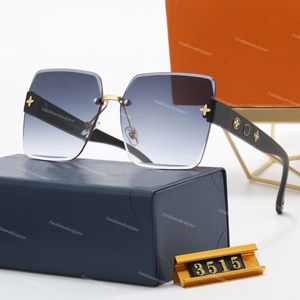 Projektant przeciwsłoneczny mody Panie okularowe okulary przeciwsłoneczne Diamentowe okulary przeciwsłoneczne na zewnątrz plażowe klasyczne gogle Gogle Złote Klątki z obudową Wysokiej jakości 3515