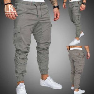 Sonbahar erkek pantolon hip hop harem joggers pantolon 2020 yeni erkek pantolonlar erkek katı çok cepli kargo pantolon sıska fit eşofman