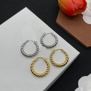 Modische Messing-Ohrstecker, Gold- und Silber-Twist-Ohrring für Frauen, Party, Hochzeit, Liebhaber, Geschenk, Verlobung, Luxus-Designer-Schmuckstuben für die Braut