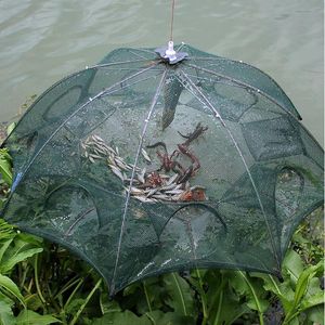 Fishing Accessories Strengthened 48 Holes Automatic Net Shrimp Cage Nylon Foldable Fish Trap Cast Fold Crab trap Network 230606