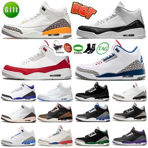 Designer basketskor sneakers flyga 3 vit cement vit blå mocka burst svart vit äkta blå män sneakers dhgate tränare storlek 36-47