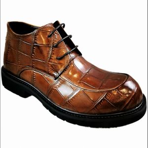 Geschnitzte Brogue-Lederschuhe für Herren, britischer Stil, Vintage-Stil, dicker Absatz, Rindsleder, Herren, formelle T-Bühne, Party-Schuhe