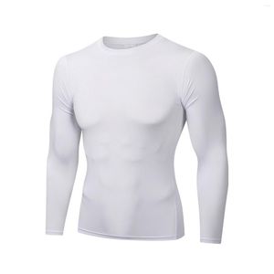Jaquetas de corrida masculina casual de manga comprida camiseta de gola redonda de cor sólida para corrida e caminhada