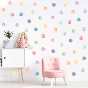 Adesivos de parede de bolinhas multicoloridas Decalques de bolinhas de vinil Adesivos de parede circular para crianças, meninos, meninas, quarto, sala de estar, decoração de parede