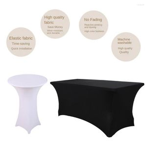 Table Cloth Elastic Tablecloth Fine Sewing Stretchy Cover Anti-stain Protective Simple Cocktail Party