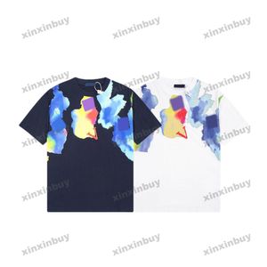 Xinxinbuy Мужчины дизайнерская футболка футболка 23ss paris indget witd print patter