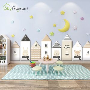 3D Cartoon House Self-Adhesive Anti-Collision мягкие настенные наклейки для детских комнат Водонепроницаемые настенные наклейки