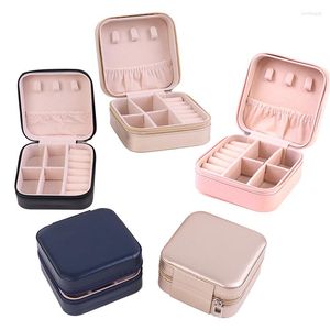 Jewelry Pouches Portable Storage Box Candy Color Travel Organizer Case Earrings Necklace Ring Display