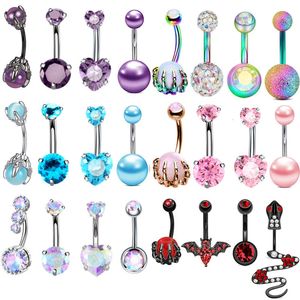 Argolas para o nariz 4 peças Conjunto de piercing no umbigo em garra Conjunto de piercing no umbigo de cristal em massa para mulheres Pacote de barra de umbigo Cz Lote Ombligo 230605