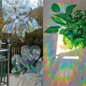 2023 New Rainbow Prism Adesivi in vetro elettrostatico Foglie in PVC Adesivi per finestre statiche Suncatcher Sticker Sun Catcher Decalcomania da muro