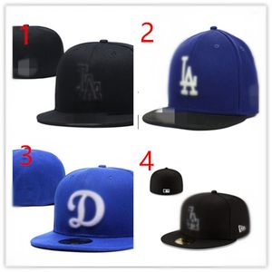 Nyaste 2023 Los-Angeles Men's Team Baseball Full Closed Cap Women Navy Red KC_ La_ Letter Gorras Bones Män kvinnor Casual Outdoor Sport Flat Fited Hats H8-6.6