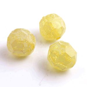 Crystal Kwoi Vita Modna druk 20 mm 100pcs żółty kolor biały koronkowe akrylowe fasetowane koraliki do masywnej biżuterii naszyjnika