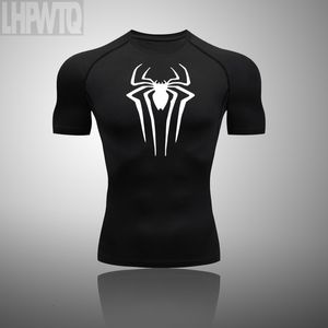 Męskie koszulki Koszulka kompresyjna Mężczyźni Fitness Gym Super Hero Sport T-shirt Rashgard Tops TEE Szybka koszulka z krótkim rękawem dla mężczyzn 230607