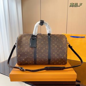 2024Travel Leather Duffel Bags Keepall Bandouliere 45cm 50cm 55cm Men Designer Handbags Women Oxford Storage Bag Large Capacity Lightweight Lage