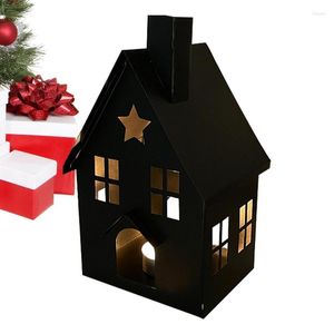Świecane uchwyty małe domy retro żelaza stojak domowy domek domowy na na świeżym powietrzu na przyjęcie weselne Bożego Narodzenia