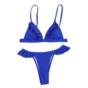 Costumi da bagno da donna Halter Sport Top Bikini da donna Costume da bagno con volant Vita bassa Pantaloncini da tavola da donna Top da bagno lunghi da donna per taglia di reggiseno