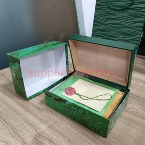 HJD Rolex Green Cases Quality Man Watch Wood Box Paper Bags Certificate Original Boxes For Wood Woman Watches Present Box Accessori276U