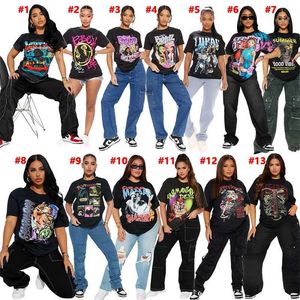 Tasarımcı Kadın Siyah Tişörtler Moda Desen Baskılı Kısa Kollu T-Shirt Yüksek Kaliteli Tees Lady Summer Nefes Alabilir Üst