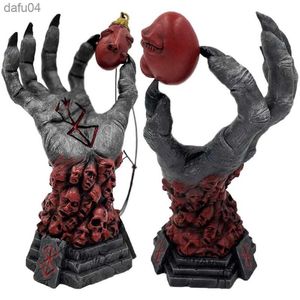 26 cm Berserk Hand of God Resina Anime Figure Berserk Guts L Action Figure Black Swordsman Estatueta Modelo Colecionável Boneca Brinquedos L230522