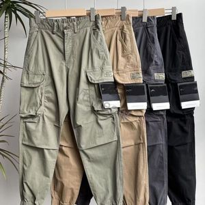 Spring Autumn Stone Cargo Pants Casual Mens Regelbunden bomullsbyxor Male Combat Tactical Pants Multi Pockets Islands