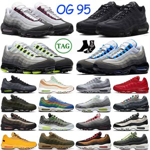 OG Designer Running 95 Shoes Maxs Max Mens Dark Army Greedy Chaussures 95s Neon Solar Red Triple Black White Volt Earth Day Navy Blue Grape