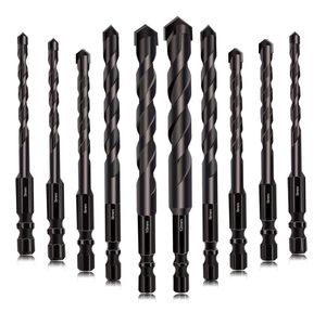 Drill Bits Black Masonry Concrete Bit Ceramic Tile Set Tungsten Carbide Tipped for Brick Glass Wood 230606