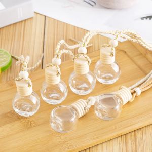 Wholesale Car Perfume Bottle Pendant Ornament Air Freshener for Essential Oils Diffuser Fragrance Empty Glass Aromatherapy Hanging Auto Ornaments