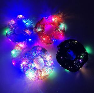 Elastici per capelli Led Scrunchies leggeri Cravatte elastiche in raso Corde Mti Colori Modalità Soft Cute Scrunchy Accessori per le donne Ragazze Sala Otjpb