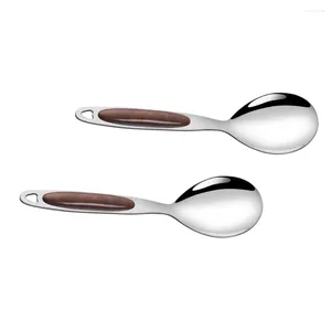 Dinnerware Sets Stainless Steel Rice Spoon Sturdy Feeding Utensil Reusable Soup Home Tableware Western Serving Spoons