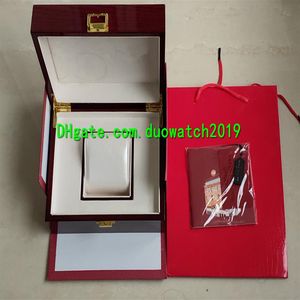 Högkvalitativ röd navklocka Papers Card Wood Present Boxes Handväska för Bang King Power Diver 311 SX 1170 Gr Man Woman Gift Watch B3162