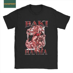 T-shirt da uomo Baki Hanma T-shirt vintage anni '90 Uomo Manga Anime T-shirt casual in puro cotone T-shirt girocollo manica corta T-shirt taglie forti 230607