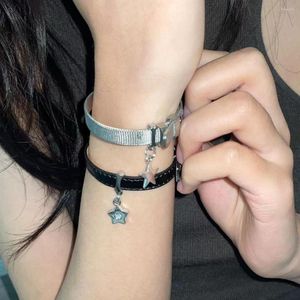 Charm-Armbänder Egirl Y2k Handzubehör Harajuku Süßes süßes Stern-Pentagramm-Charm-Armband Verstellbare Armreifen für Frauenliebhaber Unisex