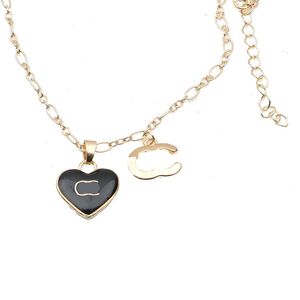 19Style Luxusdesigner Doppelbuchstaben Anhänger Halsketten 18K Gold plattiert Crysatl Perle Strass -Pullover Halskette für Frauen Hochzeitsfeier Jewerlry Accessoires C.