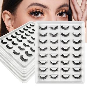 Cílios postiços grossos multicamadas, naturalmente macios, vívidos, reutilizáveis, encaracolados, vison, extensões de cílios falsos, acessórios de maquiagem para os olhos