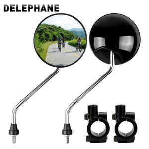 Bike Groupsets Round Electric Bicycle Handlebar Rear View Mirrors Cycling Reflector Convex Adjustable E-bike Scooter Bicycle Mirrors Left Right 230606