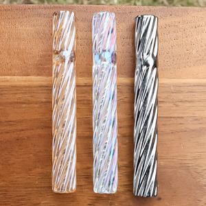 Cool Colorful Spiral Style Glass Pipes Portable Catcher Taster Bat One Hitter Herb Tobacco Filter Handpipes Preroll Rolling Cigarette Dugout Smoking Holder Tips