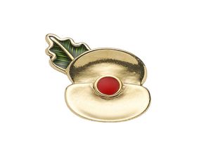 45 Inch Passchendaele 100 Poppy Floral Brooch Lapel Pin Remembrance Day Gifts Gold Tone8697641