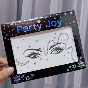Halloween Party Decoration Diamond Stickers Eyebrows Face Stickers DIY Acrylic Star Makeup Temporary Tattoos 20pcs