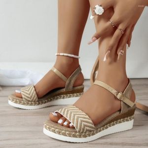 Buckle Sandals Women Ladies Summer Shoes s Rome Open Toe Beach Casual Wedge Zapatos De Mujer Shoe Sandal Caual Zapato