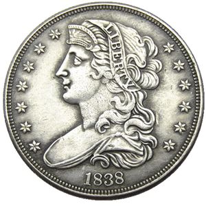 USA 1838 Liberty w obliczu lewej półlara wzorów srebrna moneta kopana