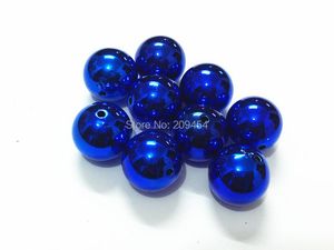 Perlen Neu !20 MM 100 teile/los Royalblau Acryl UV-plattierte Perlen Für Mode Halskette Herstellung